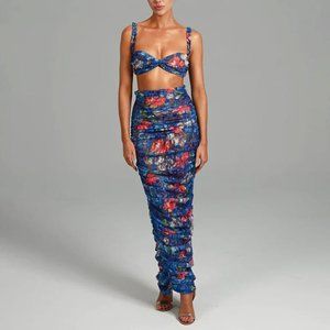 Bia's Crop Top Pleated Skirt Set